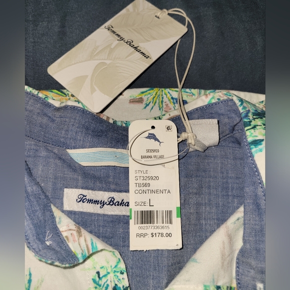 NWT Tommy Bahama - Bahama Village Woven Shirt ST325920 Cotton Continental Large - Picture 9 of 10